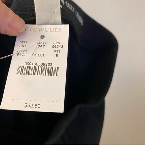 Crewcuts J Crew girls black cozy leggings  -8 - Picture 3 of 7